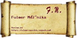 Fulmer Mónika névjegykártya